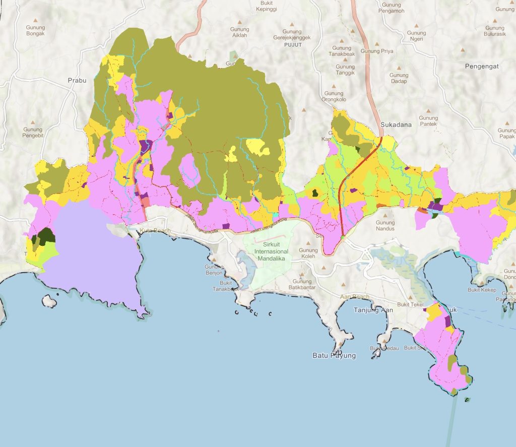 Land zoning map Kuta Lombok 2021-2041